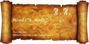 Novák Noé névjegykártya