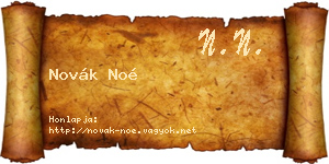 Novák Noé névjegykártya